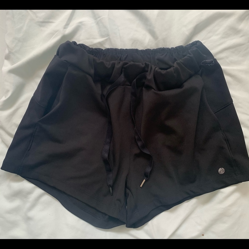 Black lounge/athletic paper back waist shorts new
